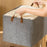 39L Wardrobe Storage Box Metal Frame Imitation Linen Foldable Closet Organizer - Grey - 2
