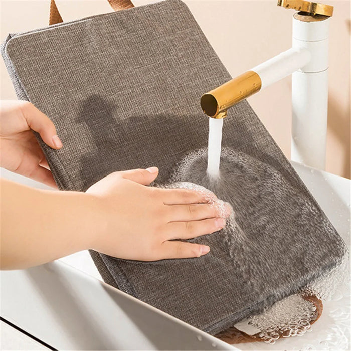 Home 26L Organizer Bag Foldable Metal+Cloth Storage Box for Clothes, Blankets - Grey - 5