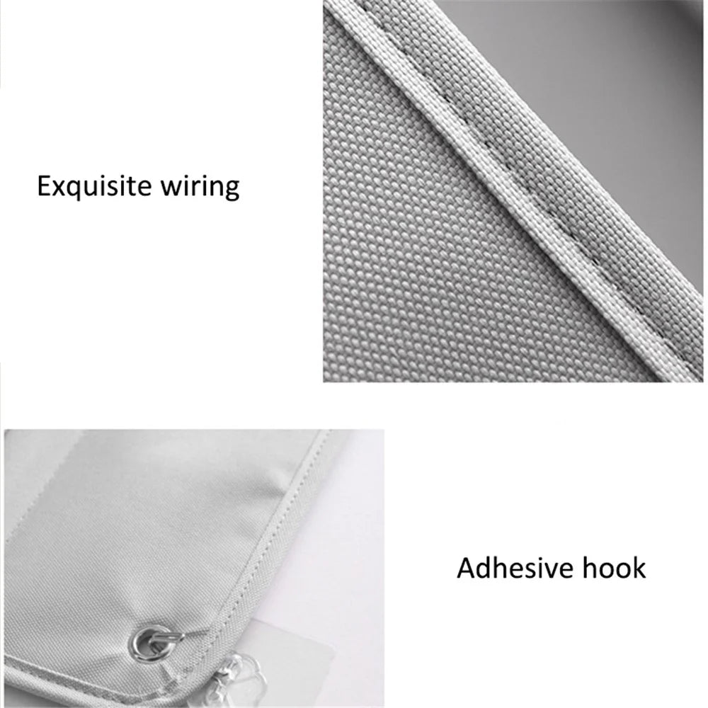 3-Layer Storage Bag 600D Oxford Cloth Wall Door Hanging Organizer Pouch - Grey - 5