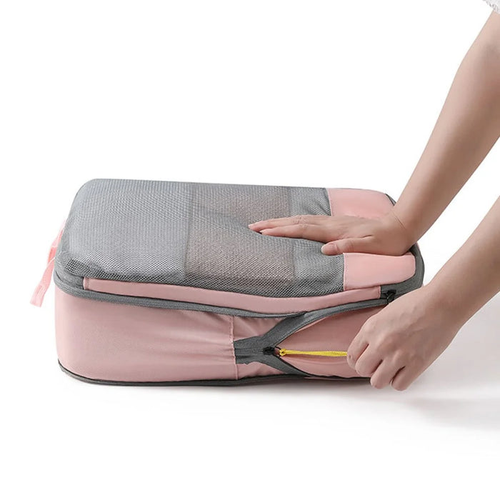 LXSN-000680 7PCS Oxford Cloth Storage Bags Luggage Compression Packing Pouch - Pink - 5