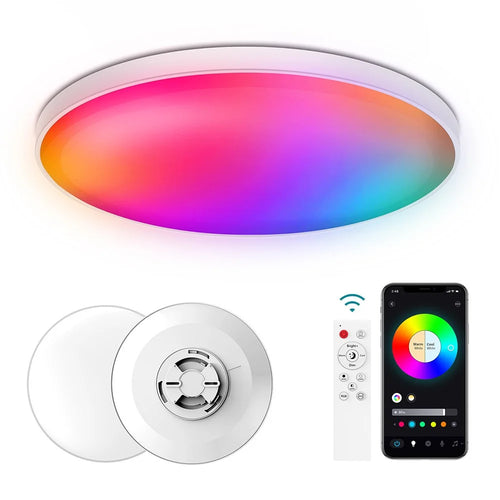 ZJ-BWCLAH-RGBWW-R12C2 LED Ceiling Light 30W Smart Night Light Lamp Voice Control for Living Bed Dining Room - 1