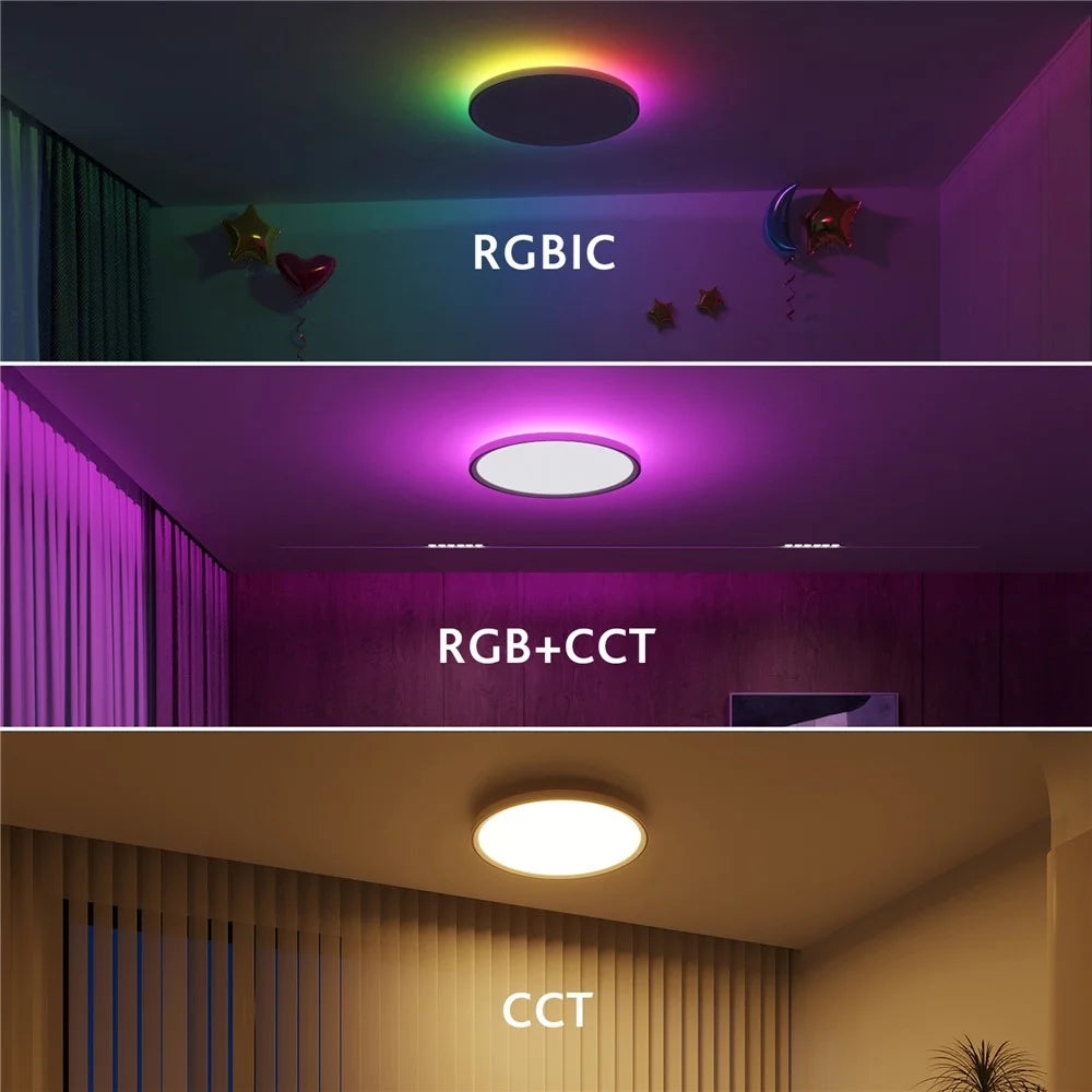 ZJ-WCLD-HC-RGB-CCT-S 30W Ultra-Thin Smart WiFi Bluetooth-compatible RGBCW Ceiling Light with Remote Control - 3