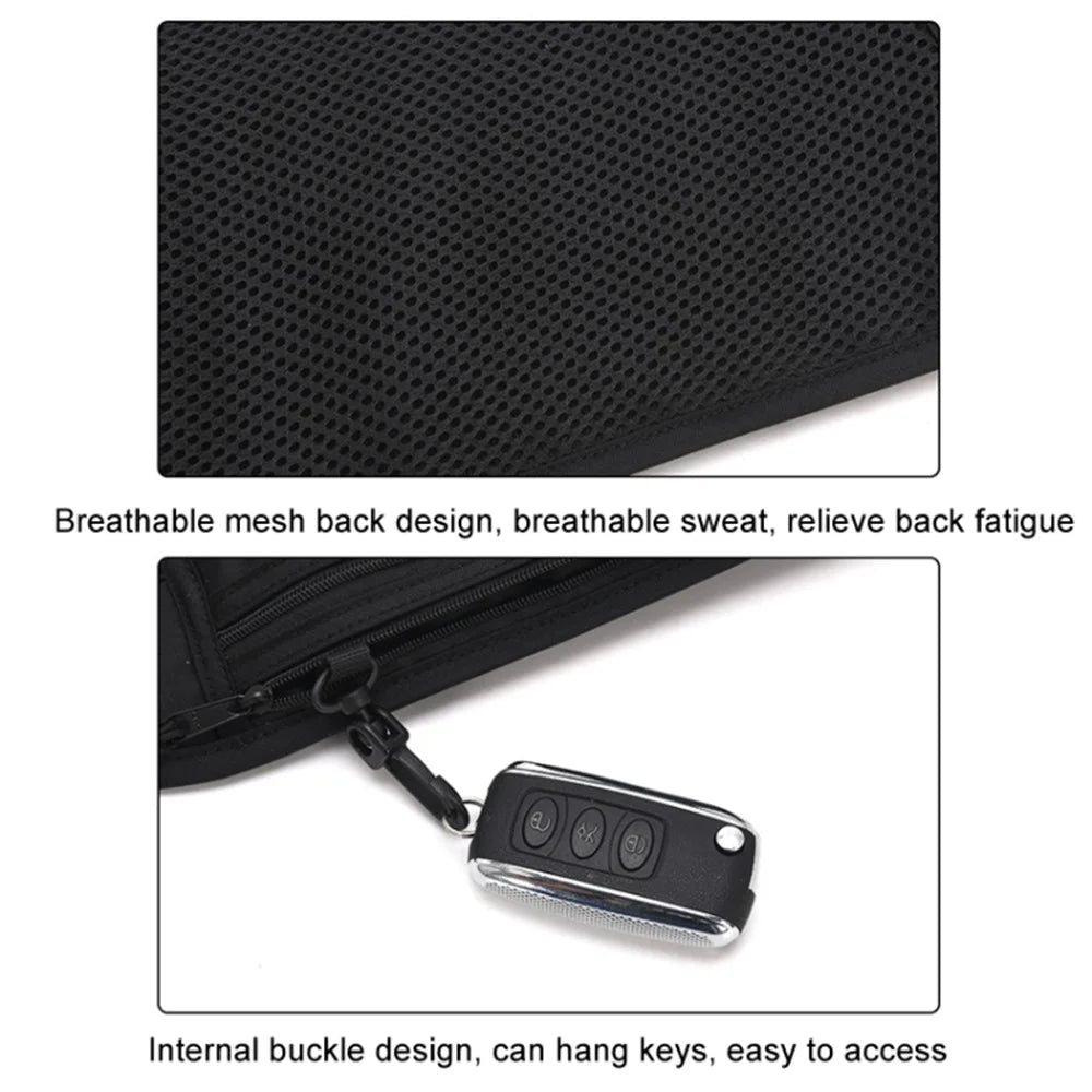 Waterproof Anti-Theft Storage Bag Travel Waist Pouch for Phone, ID Cards,  Passport - Black - 3