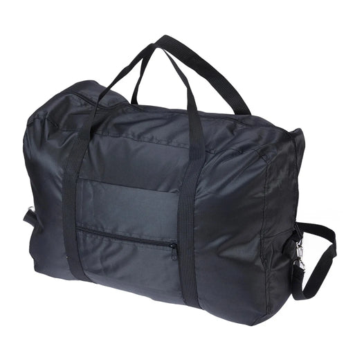 Foldable Waterproof 600D Oxford Cloth Travel Duffle Bag Large Handbag Crossbody Bag - Black - 1