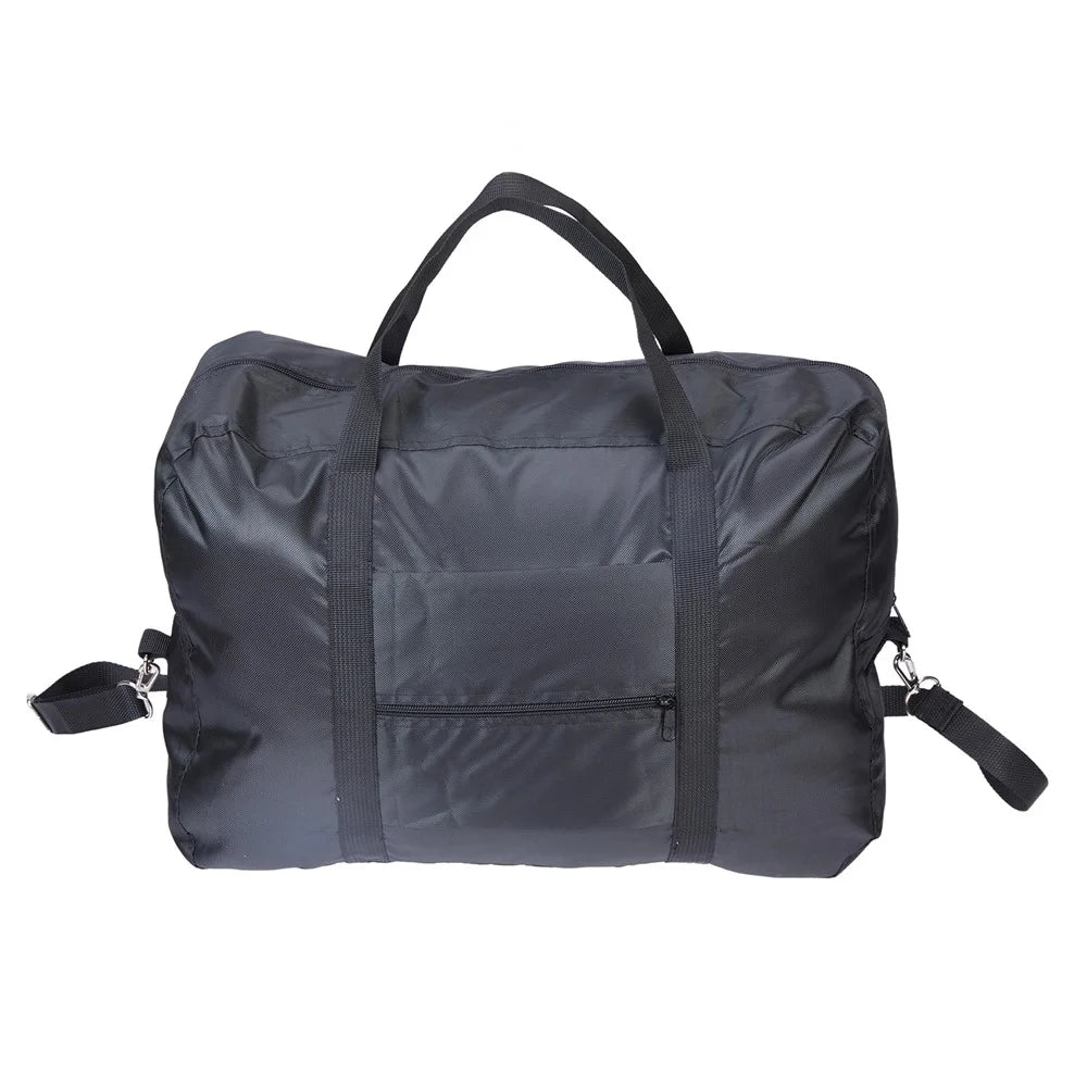 Foldable Waterproof 600D Oxford Cloth Travel Duffle Bag Large Handbag Crossbody Bag - Black - 3