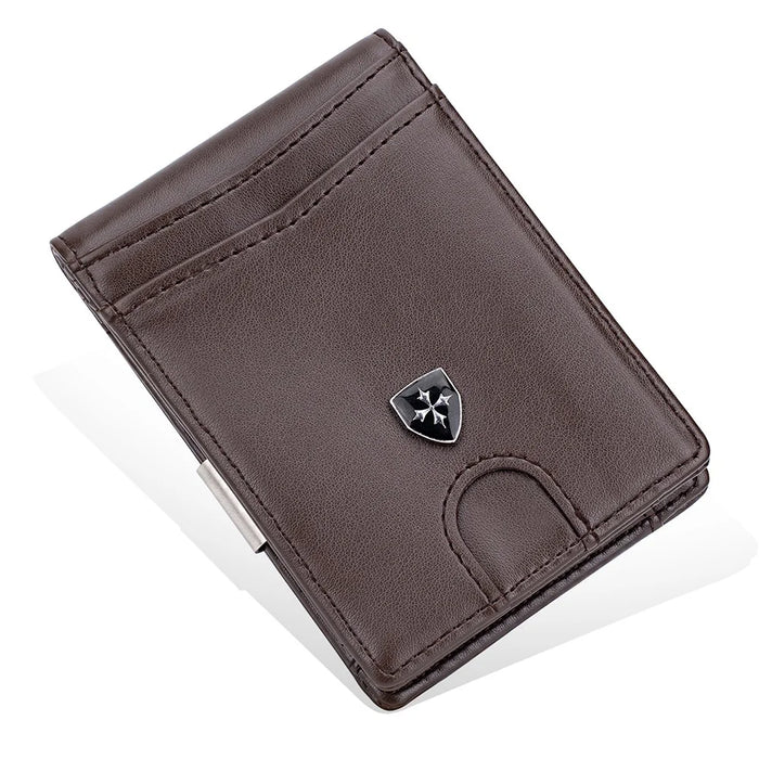 BAELLERRY K9313-K9314 Leather RFID Blocking Card Bag Card Storage Case Coin Purse - Coffee - 5