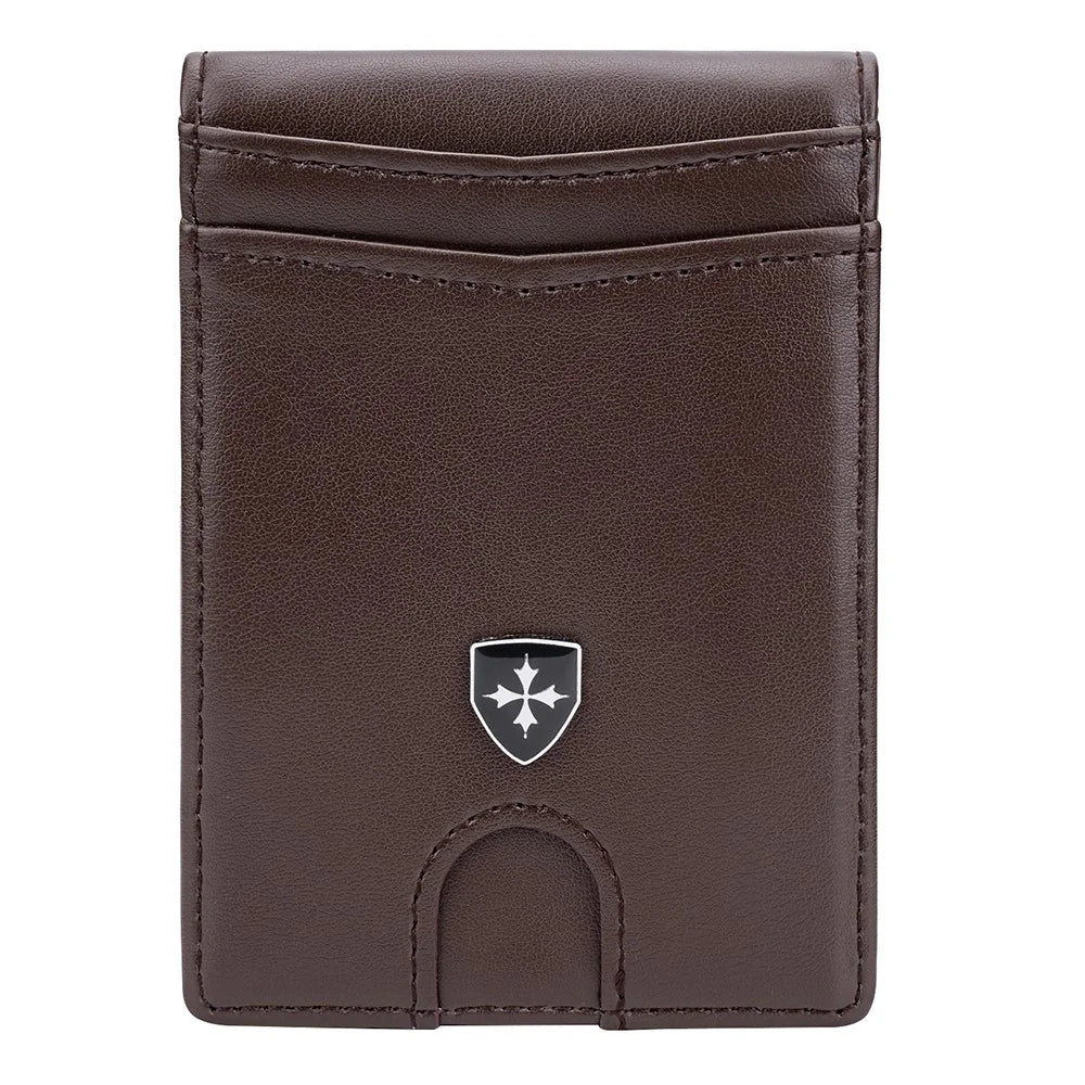BAELLERRY K9313-K9314 Leather RFID Blocking Card Bag Card Storage Case Coin Purse - Coffee - 7