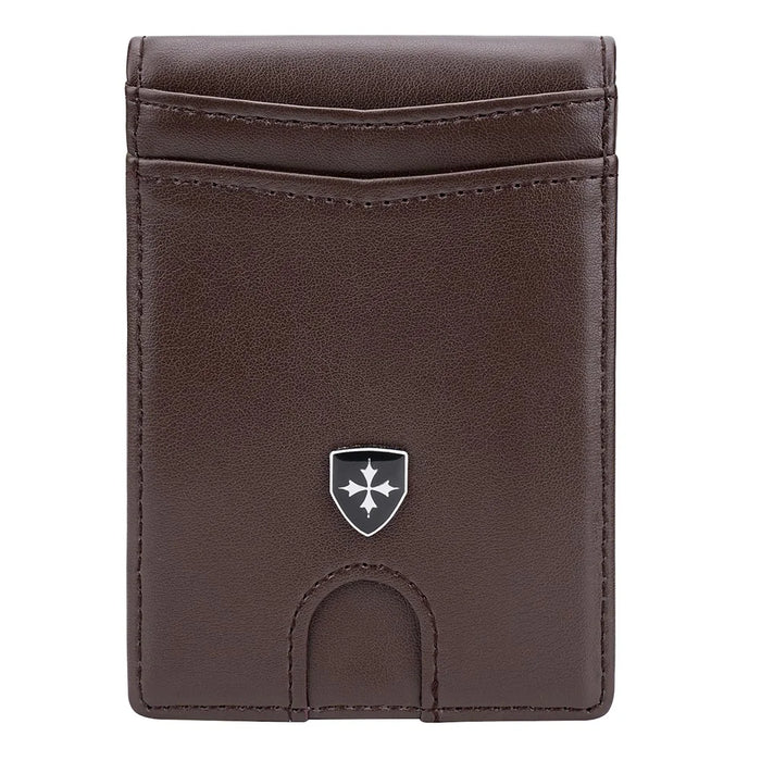 BAELLERRY K9313-K9314 Leather RFID Blocking Card Bag Card Storage Case Coin Purse - Coffee - 7