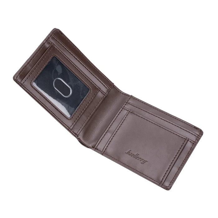 BAELLERRY K9311-K9312 RFID Blocking Bifold Leather Pocket Wallet RFID Blocking Card Bag Coin Purse - Coffee - 2