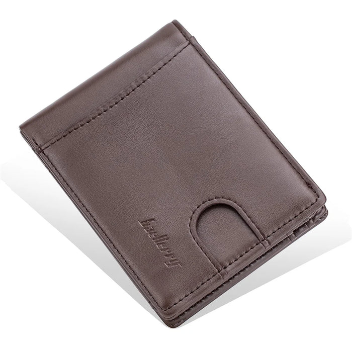 BAELLERRY K9311-K9312 RFID Blocking Bifold Leather Pocket Wallet RFID Blocking Card Bag Coin Purse - Coffee - 7