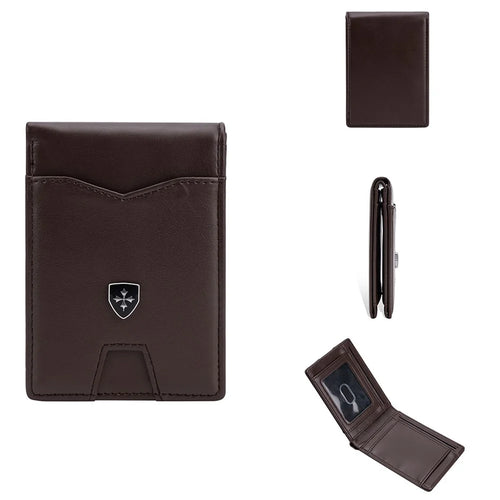 BAELLERRY K9315-K9316 Leather Wallet RFID Blocking Credit Card Holder Multi Card Case - Coffee - 1