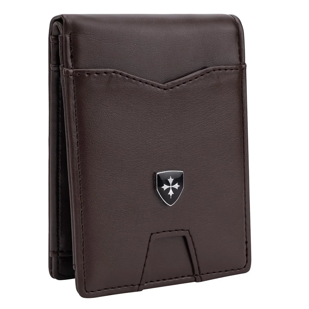 BAELLERRY K9315-K9316 Leather Wallet RFID Blocking Credit Card Holder Multi Card Case - Coffee - 4