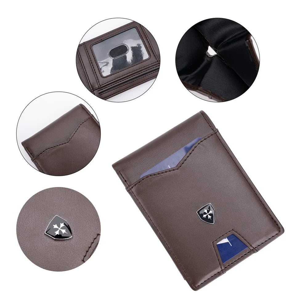 BAELLERRY K9315-K9316 Leather Wallet RFID Blocking Credit Card Holder Multi Card Case - Coffee - 5