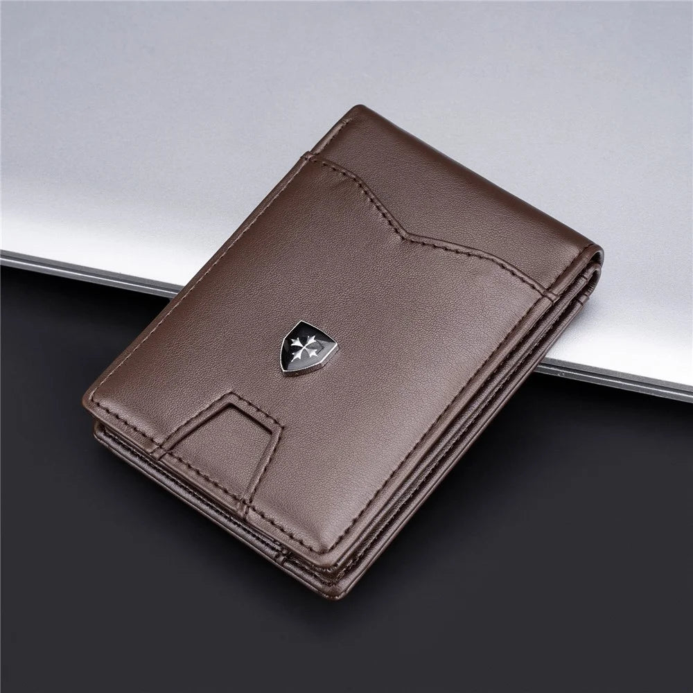 BAELLERRY K9315-K9316 Leather Wallet RFID Blocking Credit Card Holder Multi Card Case - Coffee - 7