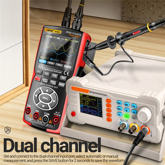 ANENG AOS03 Digital Oscilloscope Multimeter Signal Generator Waveform Output Handheld Multimeter - 5