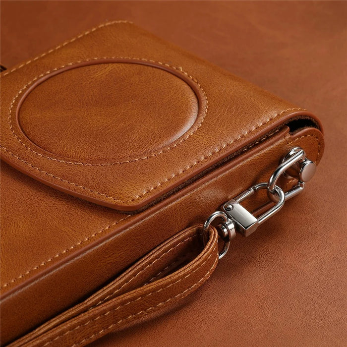 For Apple Vision Pro Battery Protection Organizer Case PU Leather Shoulder Bag - 3