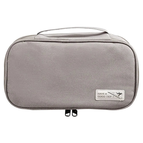 Handheld Wet and Dry Separation Travel Toiletry Bag Polyester Portable Cosmetic Bag - Grey - 1