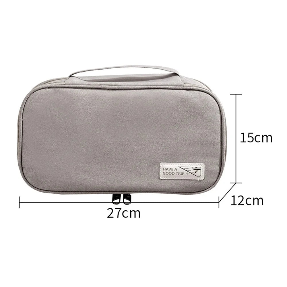 Handheld Wet and Dry Separation Travel Toiletry Bag Polyester Portable Cosmetic Bag - Grey - 5