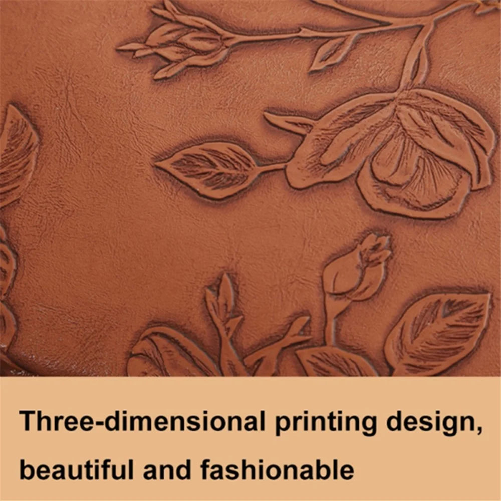 Retro PU Leather Cosmetic Bag Printing Design Travel Toiletries Storage Bag - Brown - 5