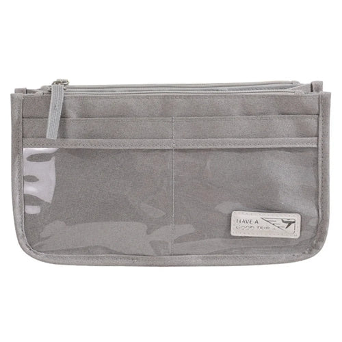 Handheld Makeup Bag Polyester Travel Wash Bag Pouch with Multiple Compartments - Grey - 1
