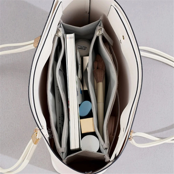 Handheld Makeup Bag Polyester Travel Wash Bag Pouch with Multiple Compartments - Grey - 6