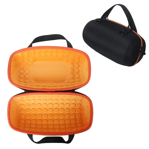 For JBL Xtreme 4 Bluetooth-compatible Speaker Storage Bag Oxford Cloth+ EVA Protective Case - Black  /  Orange - 1