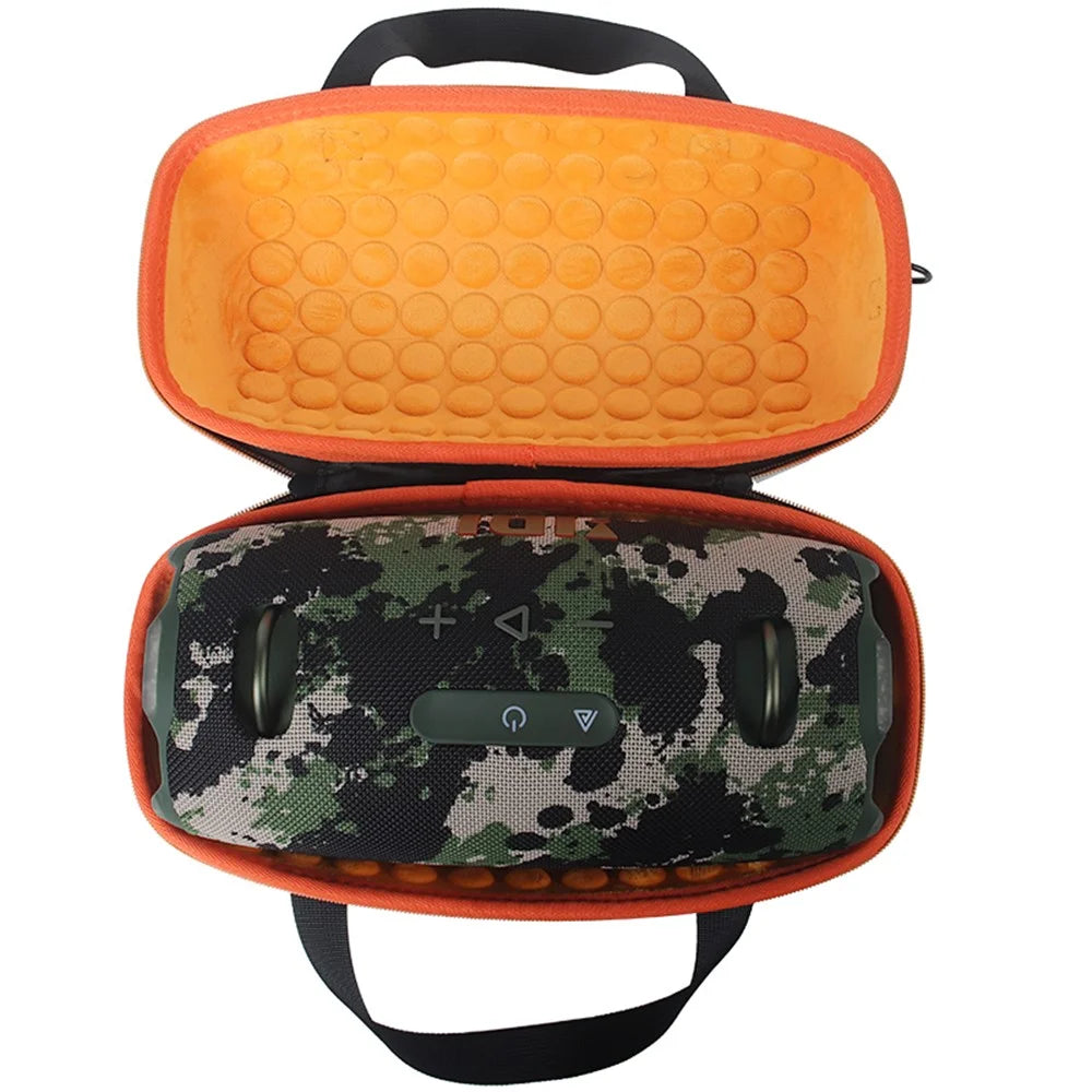 For JBL Xtreme 4 Bluetooth-compatible Speaker Storage Bag Oxford Cloth+ EVA Protective Case - Black  /  Orange - 2
