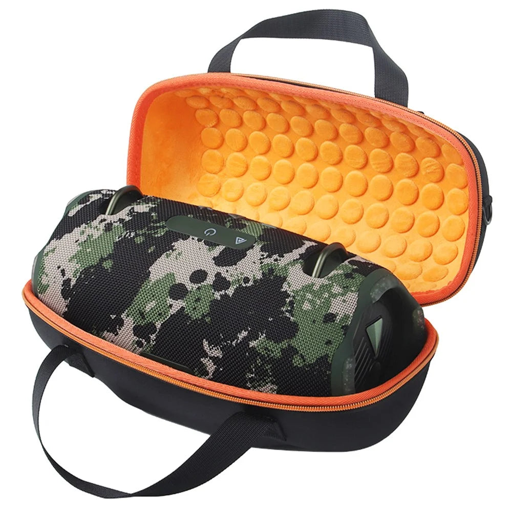 For JBL Xtreme 4 Bluetooth-compatible Speaker Storage Bag Oxford Cloth+ EVA Protective Case - Black  /  Orange - 3