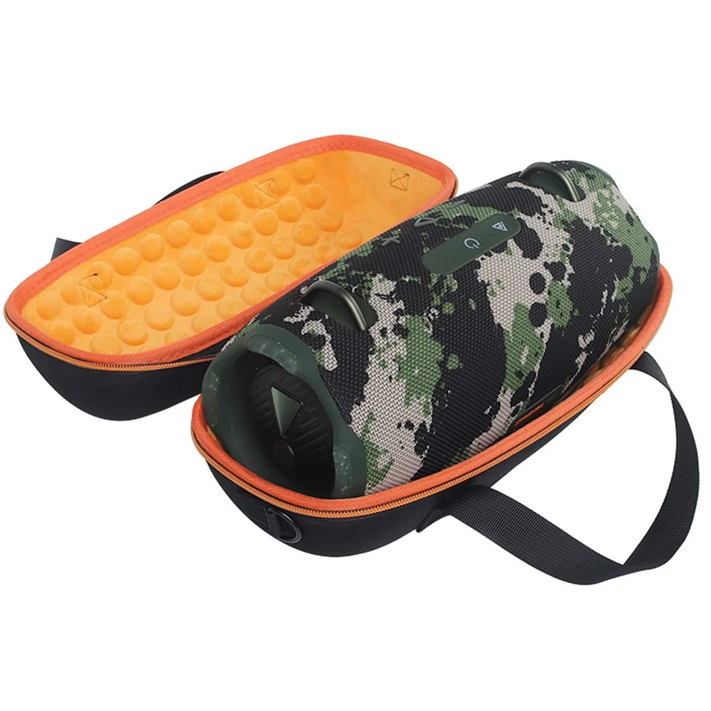 For JBL Xtreme 4 Bluetooth-compatible Speaker Storage Bag Oxford Cloth+ EVA Protective Case - Black  /  Orange - 4