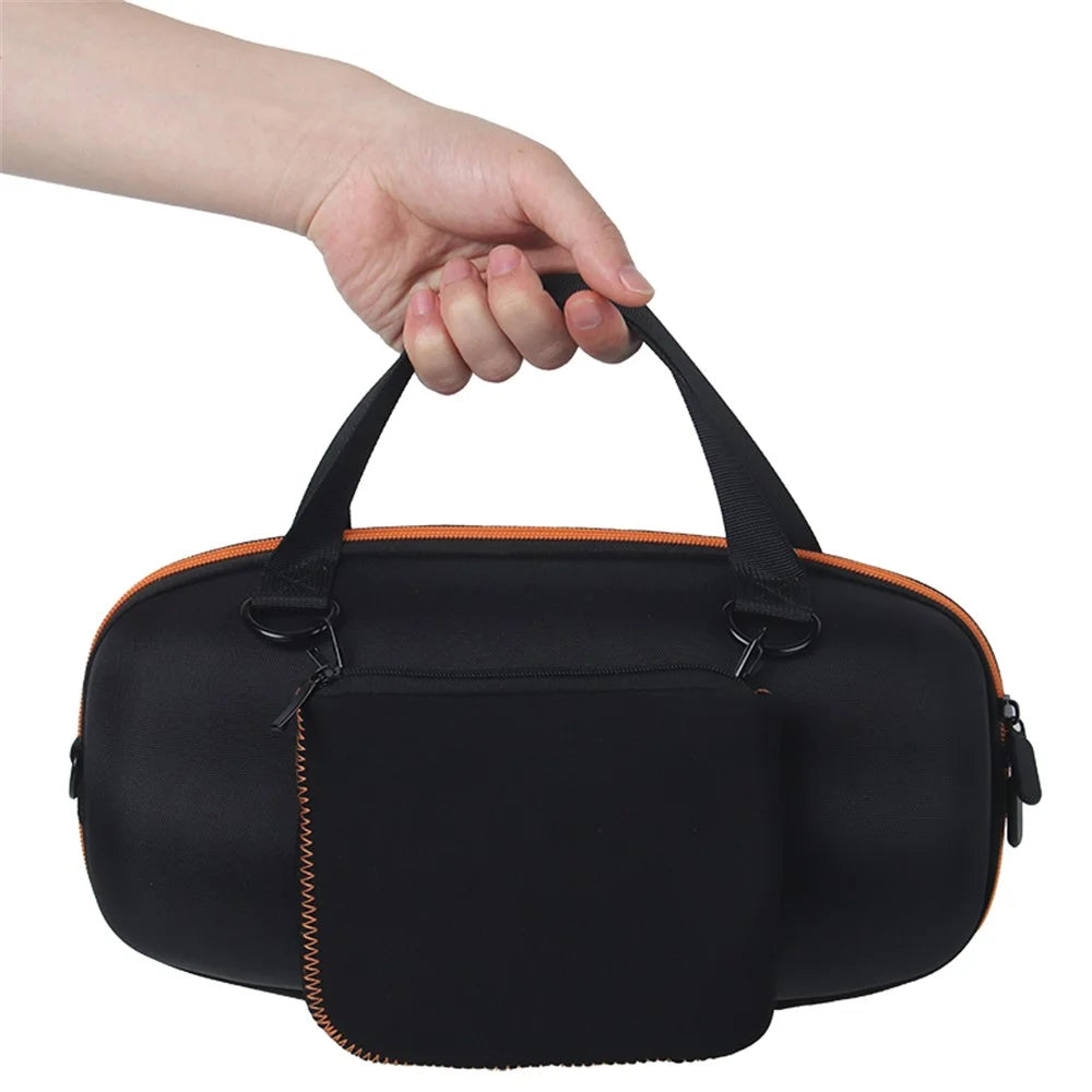 For JBL Xtreme 4 Bluetooth-compatible Speaker Storage Bag Oxford Cloth+ EVA Protective Case - Black  /  Orange - 5