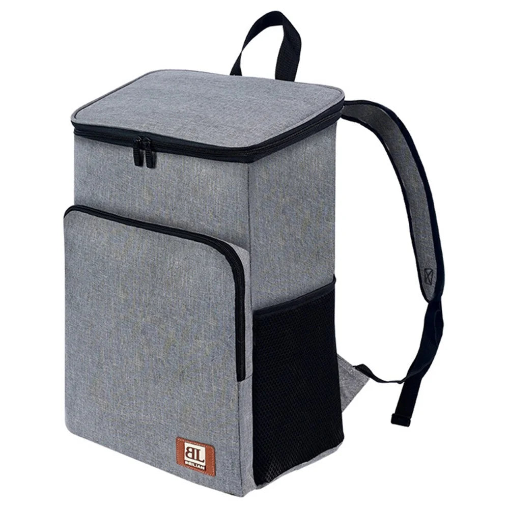 Outdoor Camping Cooler Backpack Waterproof Travel Beer Bag Storage Organizer - Grey - 1