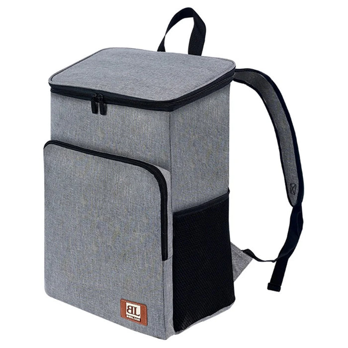 Outdoor Camping Cooler Backpack Waterproof Travel Beer Bag Storage Organizer - Grey - 1