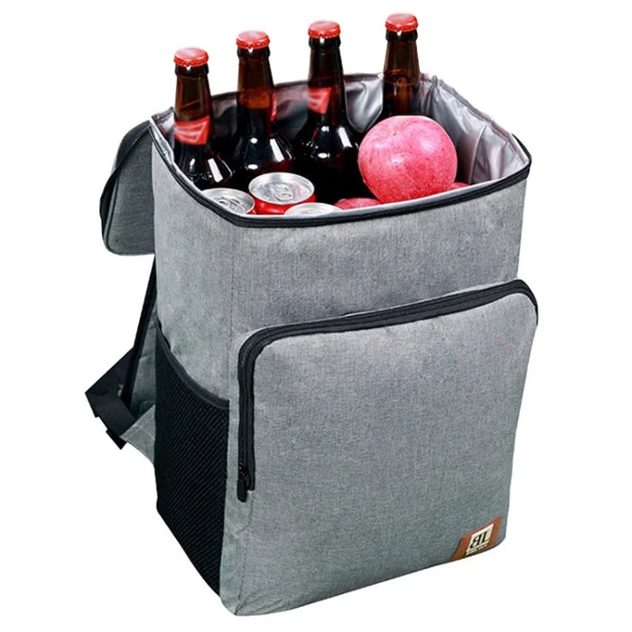 Outdoor Camping Cooler Backpack Waterproof Travel Beer Bag Storage Organizer - Grey - 2