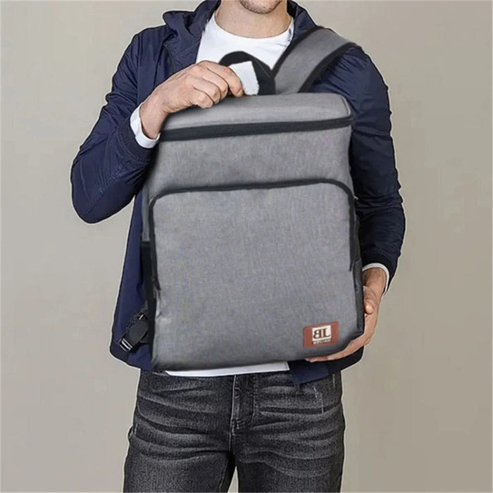 Outdoor Camping Cooler Backpack Waterproof Travel Beer Bag Storage Organizer - Grey - 5