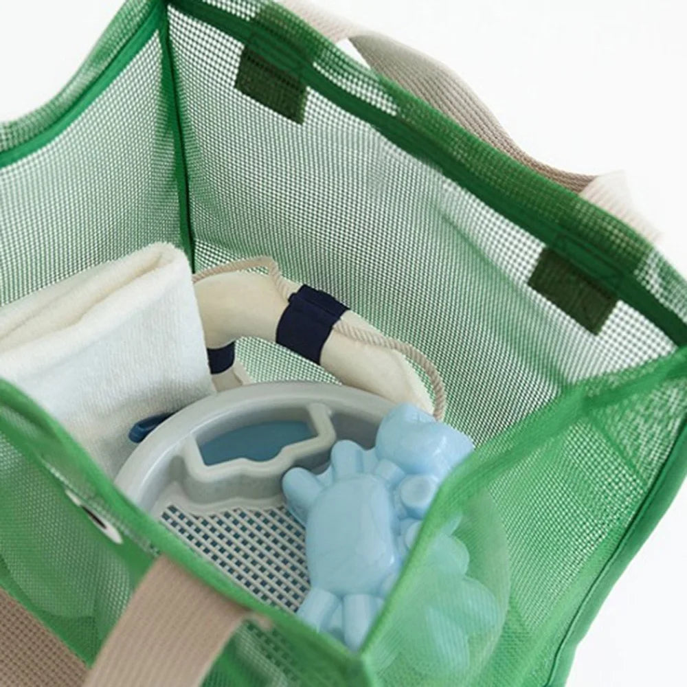Polyester Mesh Toiletry Storage Bag Shampoo Handbag Shower Tote Bag - Red - 4