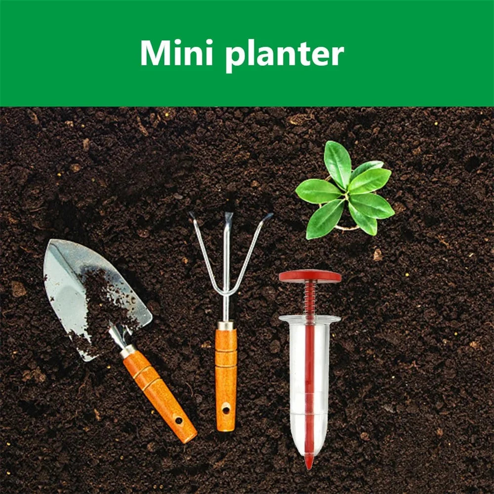 Seeds Dispenser Handheld Seed Planter Sowing Seeder Mini Hand Spreader, 10x3x3cm - Coffee - 5
