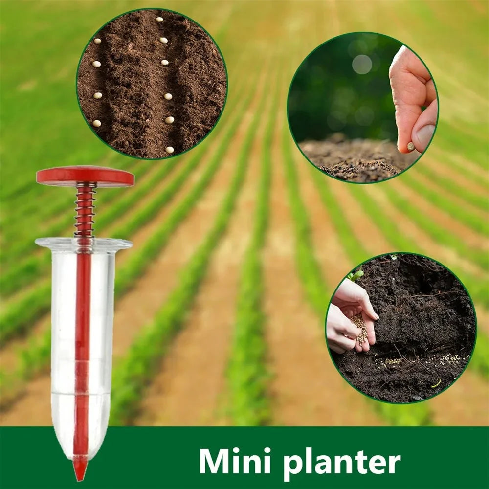 Seeds Dispenser Handheld Seed Planter Sowing Seeder Mini Hand Spreader, 10x3x3cm - Coffee - 6