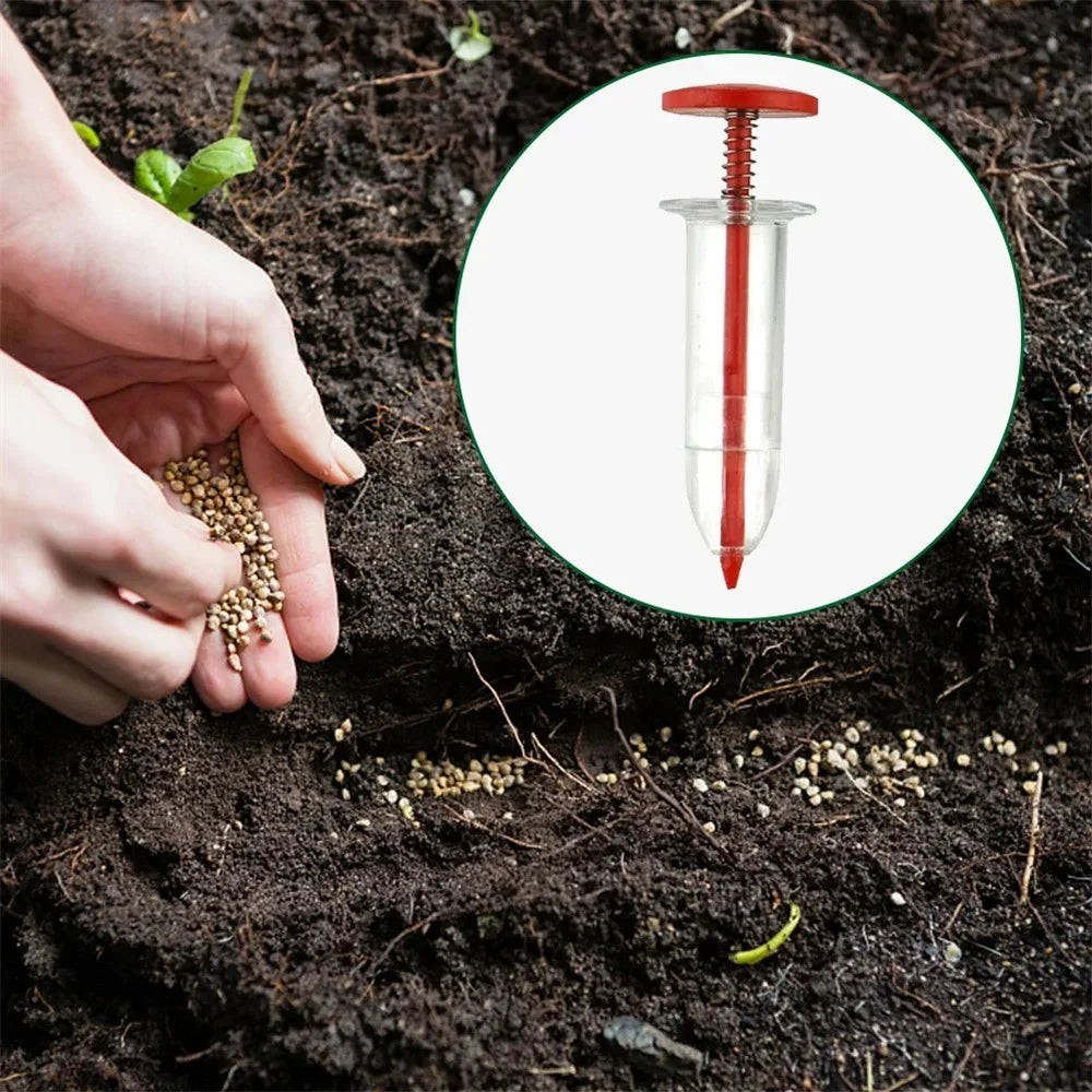 Seeds Dispenser Handheld Seed Planter Sowing Seeder Mini Hand Spreader, 10x3x3cm - Coffee - 7