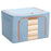 24L Clothes Storage Bags Cotton Linen Clear Window Wardrobe Storage Organizer Box with Handle - Baby Blue - 1