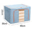 24L Clothes Storage Bags Cotton Linen Clear Window Wardrobe Storage Organizer Box with Handle - Baby Blue - 4