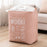 75L 43x33x53cm Drawstring Laundry Bag Cotton Linen Foldable Clothes Bag - Pink - 1
