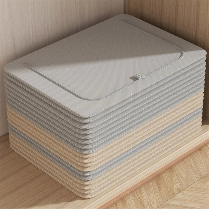 66L 50x40x33cm Clothes Storage Bins Folding Closet Organizers for Home - Single Window / Light Grey - 7