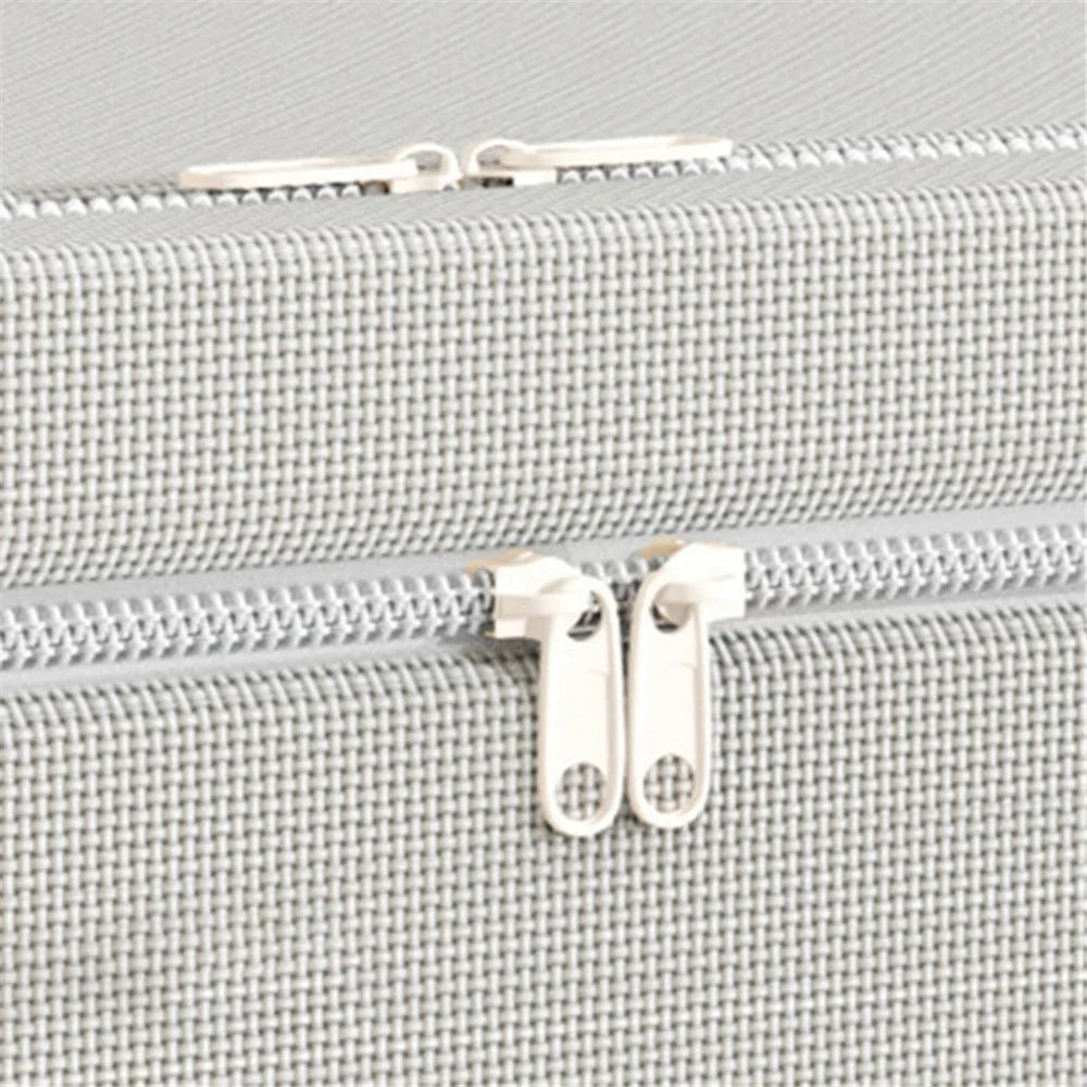 24L 40x30x20cm Clothes Storage Bins with Foldable Sturdy Frame Household Closet Organizers - Single Window / Light Grey - 5