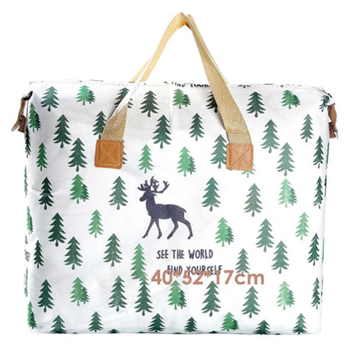 Wardrobe Organizer Waterproof Clothes Bedding Storage Bag with Handles and Zippers, Size S - Elk - 1