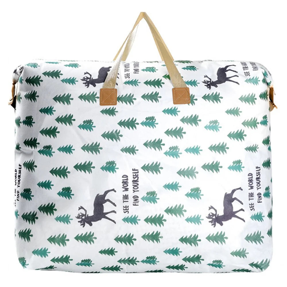 Waterproof Cloth Storage Bag Zipper Design Moving Bag for Blankets Clothes Quilts, Size: L - Elk - 1