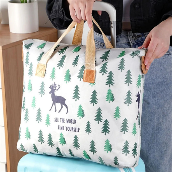 Waterproof Cloth Storage Bag Zipper Design Moving Bag for Blankets Clothes Quilts, Size: L - Elk - 5