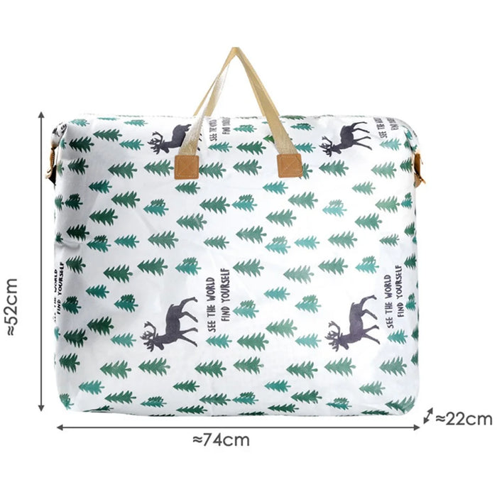 Waterproof Cloth Storage Bag Zipper Design Moving Bag for Blankets Clothes Quilts, Size: L - Elk - 7