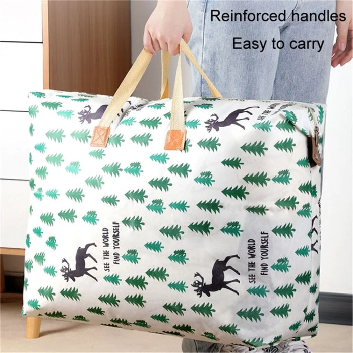 Large Capacity Waterproof Wardrobe Organizer Clothes Bedding Storage Bag, Size XL - Elk - 4