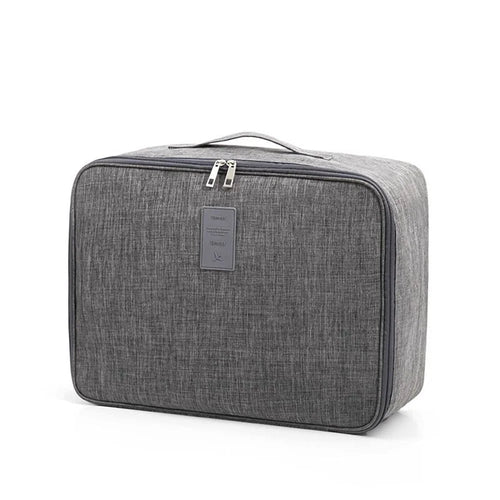 Short Trip Storage Bag Double Zipper Design Oxford Cloth Clothes Bag Fit Suitcase - Grey - 1