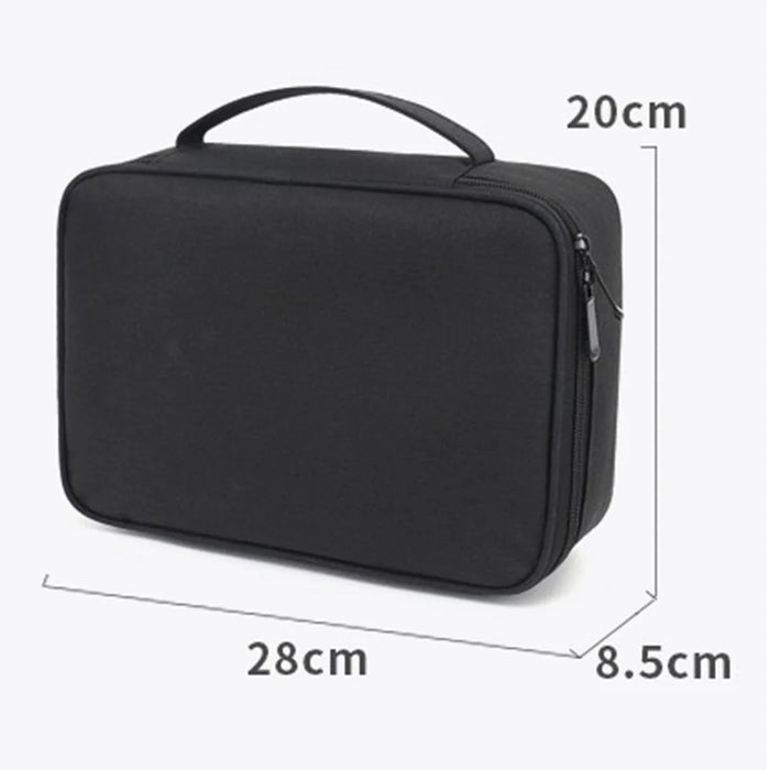 28 X 20 X 8.5cm Digital Accessories Storage Bag Data Cable Headset Power Bank Carrying Pouch - Black - 7